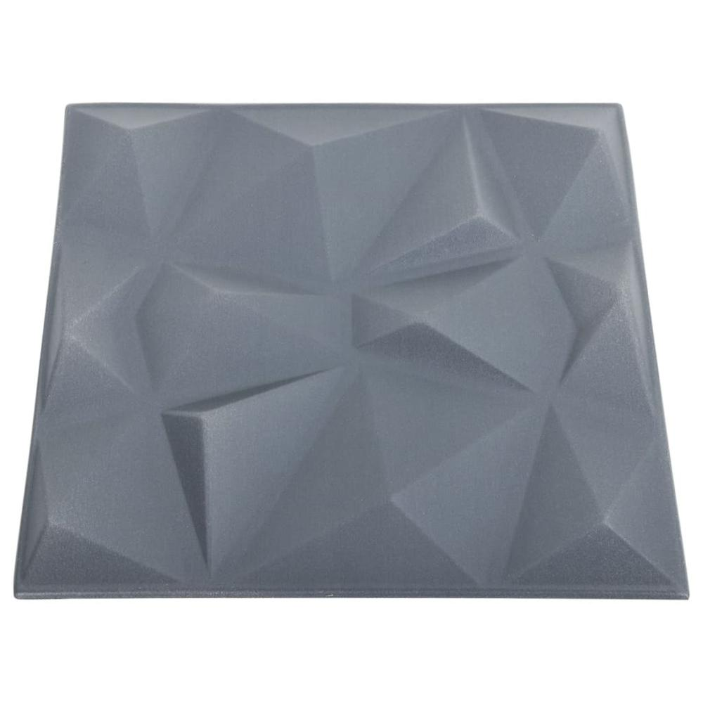 3D Wall Panels 48 pcs 19.7"x19.7" Diamond Gray 129.2 ftÂ²