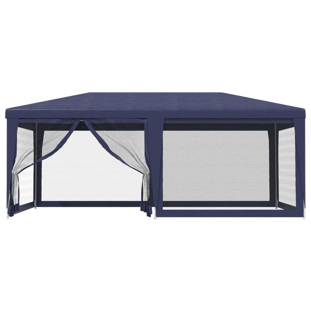 Party Tent with 6 Mesh Sidewalls Blue 19.7'x13.1' HDPE