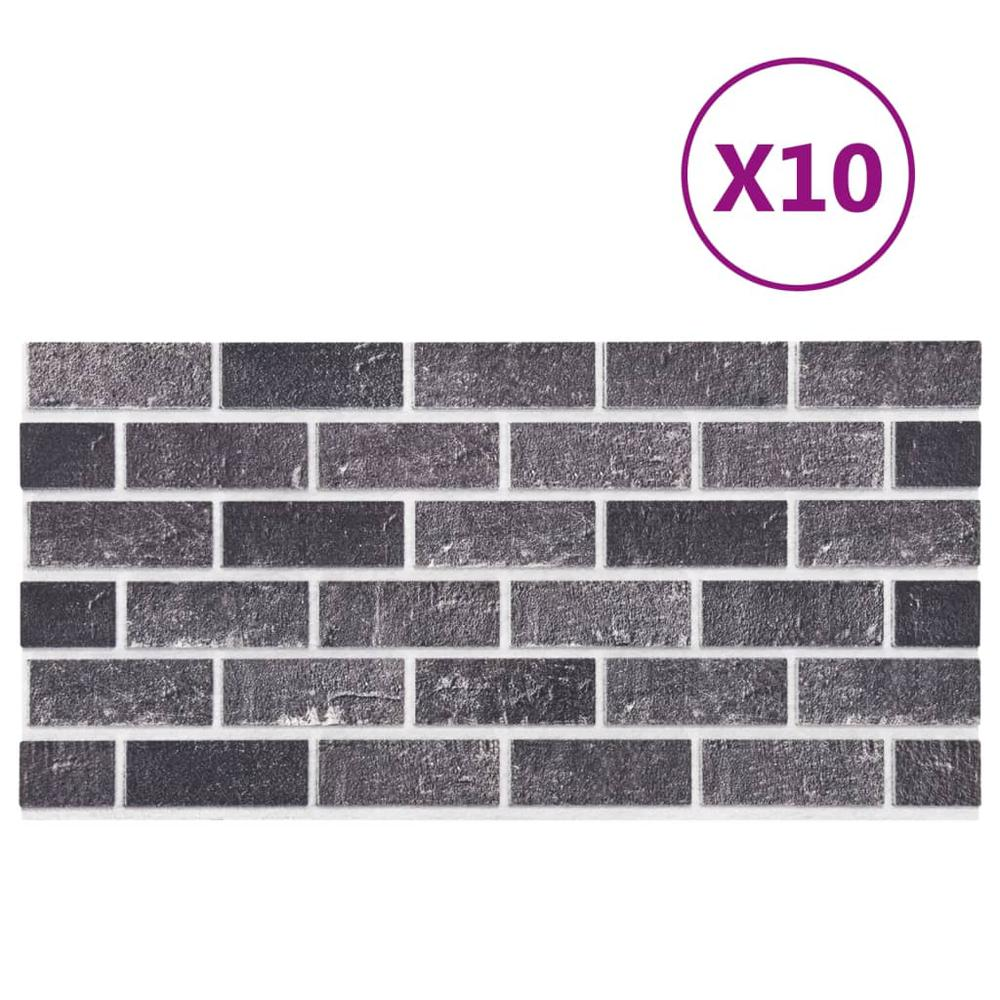 3D Wall Panels with Black & Gray Brick Design 10 pcs EPS