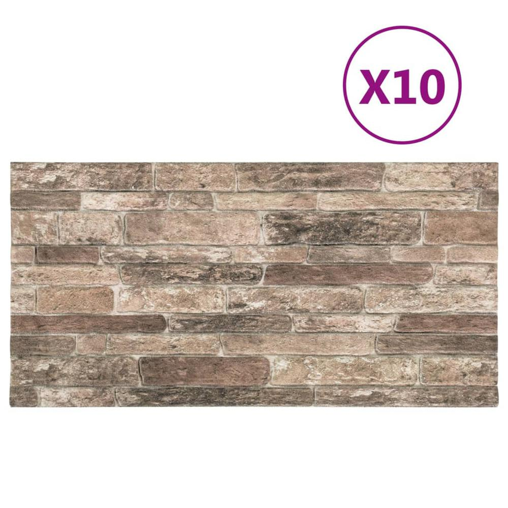 3D Wall Panels with Multicolor Brick Design 10 pcs EPS