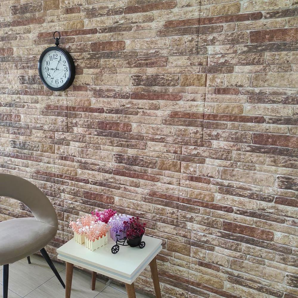 3D Wall Panels with Multicolor Brick Design 10 pcs EPS