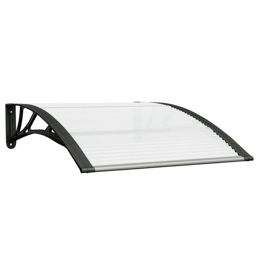 Door Canopy Black and Transparent 39.4"x31.5" Polycarbonate