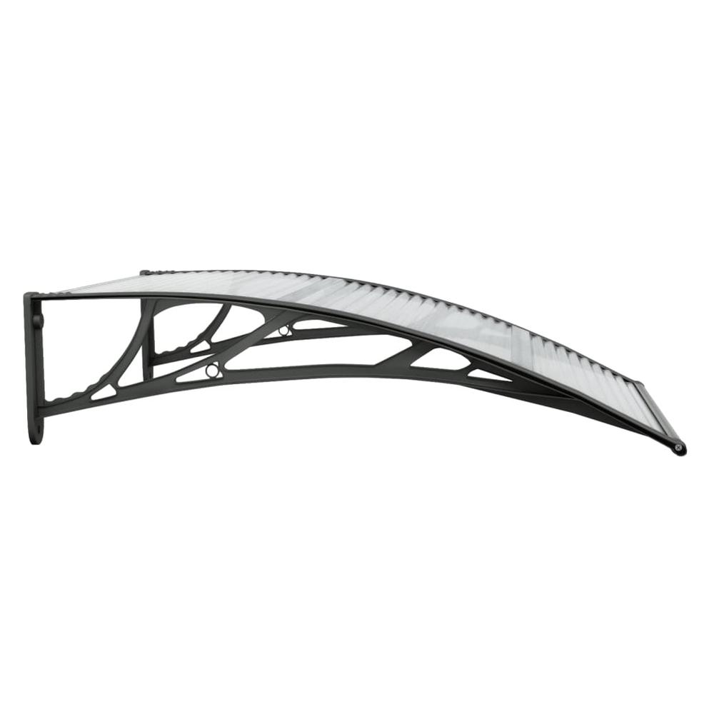 Door Canopy Black and Transparent 39.4"x31.5" Polycarbonate