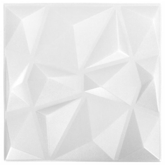 3D Wall Panels 24 pcs 19.7"x19.7" Diamond White 64.6 ftÂ²