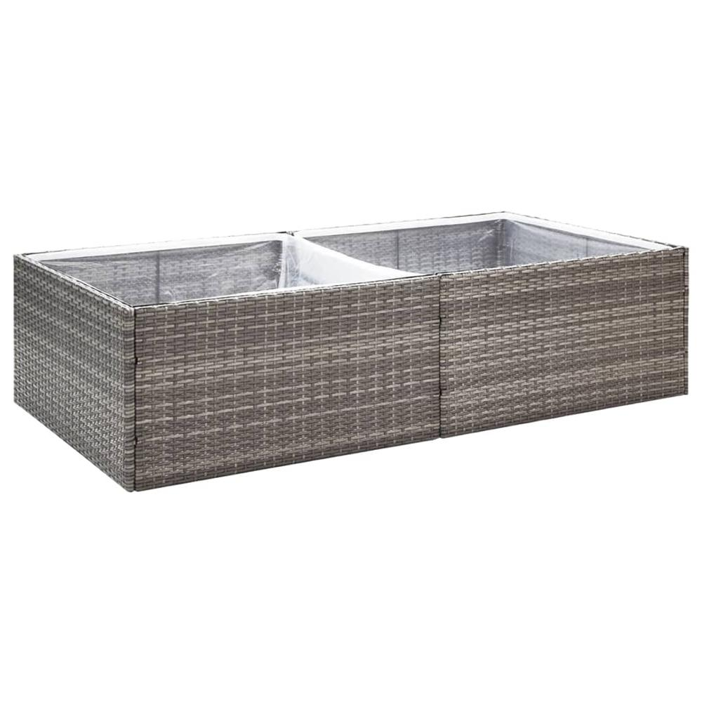 Garden Planter Gray 61.8"x31.5"x15.7" Poly Rattan