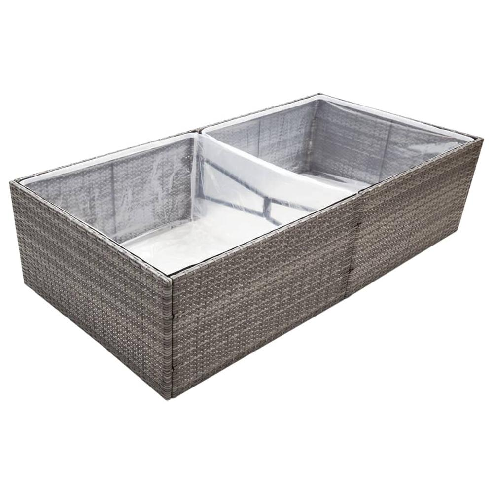 Garden Planter Gray 61.8"x31.5"x15.7" Poly Rattan