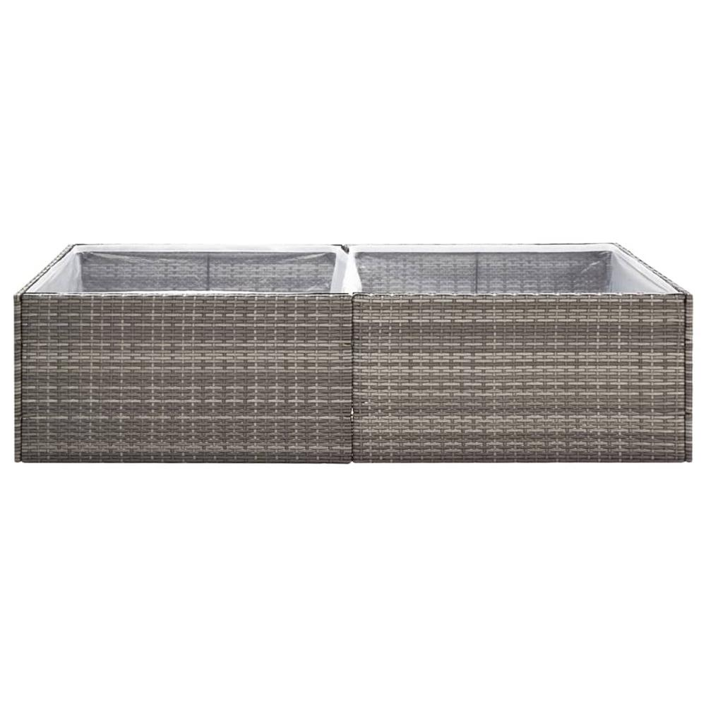 Garden Planter Gray 61.8"x31.5"x15.7" Poly Rattan