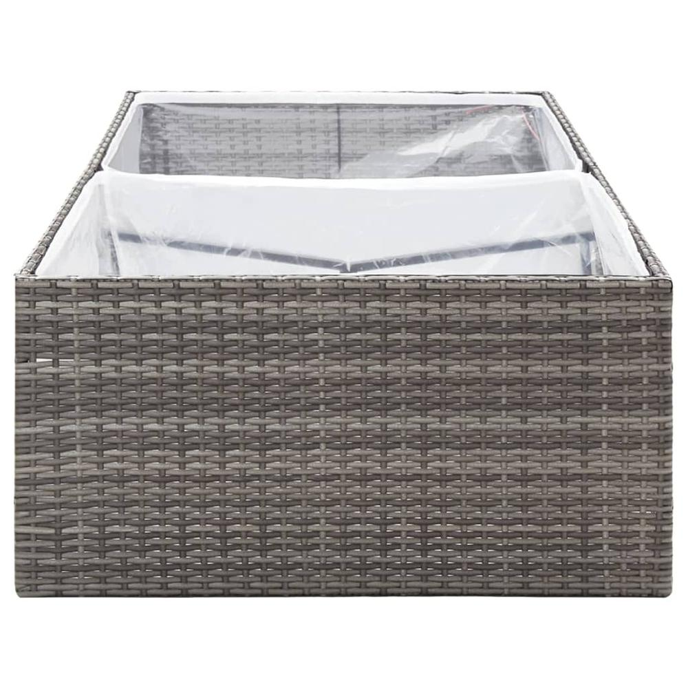 Garden Planter Gray 61.8"x31.5"x15.7" Poly Rattan