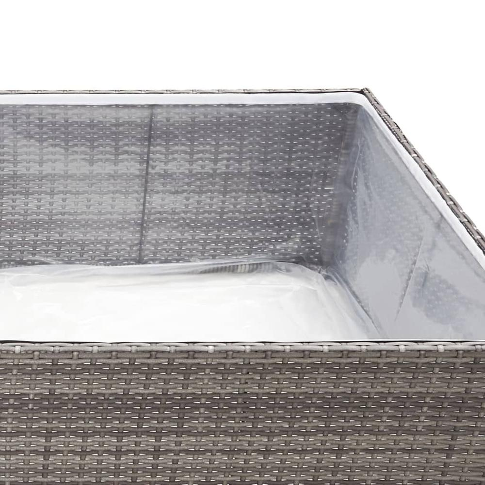 Garden Planter Gray 61.8"x31.5"x15.7" Poly Rattan