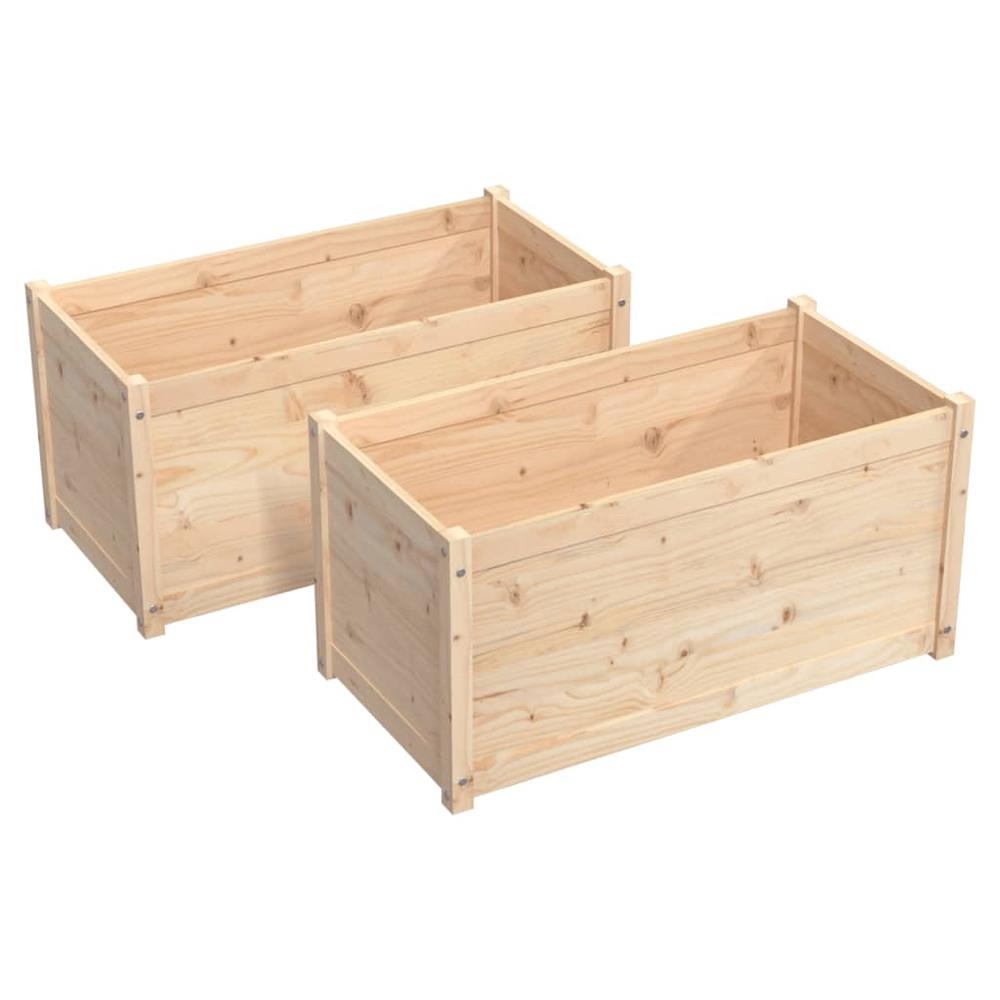 Garden Planters 2 pcs 39.4"x19.7"x19.7" Solid Wood Pine