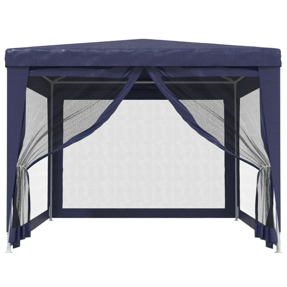 Party Tent with 4 Mesh Sidewalls Blue 9.8'x13.1' HDPE