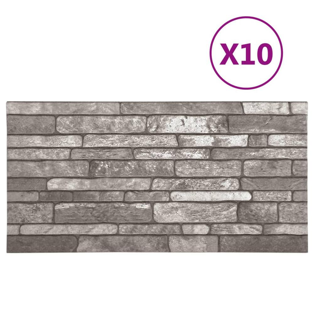 3D Wall Panels with Dark Gray Brick Design 10 pcs EPS