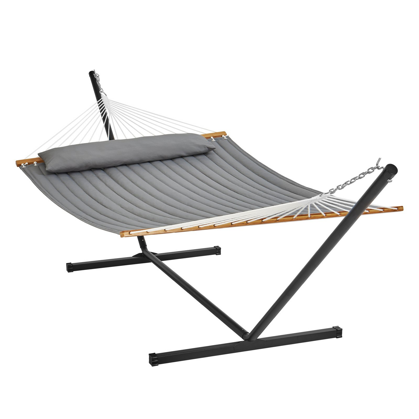 VEVOR Two Person Hammock with Stand Included Heavy Duty 480lb Capacity, Double Hammock with 12 FT Steel Stand and Portable Carrying Bag and Pillow, Freestanding Hammock for Outdoor Patio Yard Beach