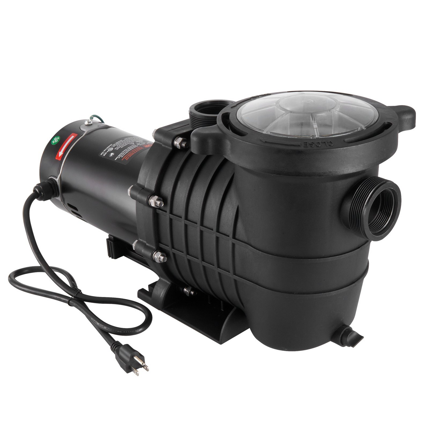 VEVOR Above Ground Pool Pump, 2 HP, 110 GPM Max Flow Single Speed Swimming Pool Pump, 110V/240V 3450 RPM 59 ft Max Head Pool Pump with Filter Basket, for Above Ground Pools Hot Tubs Spas