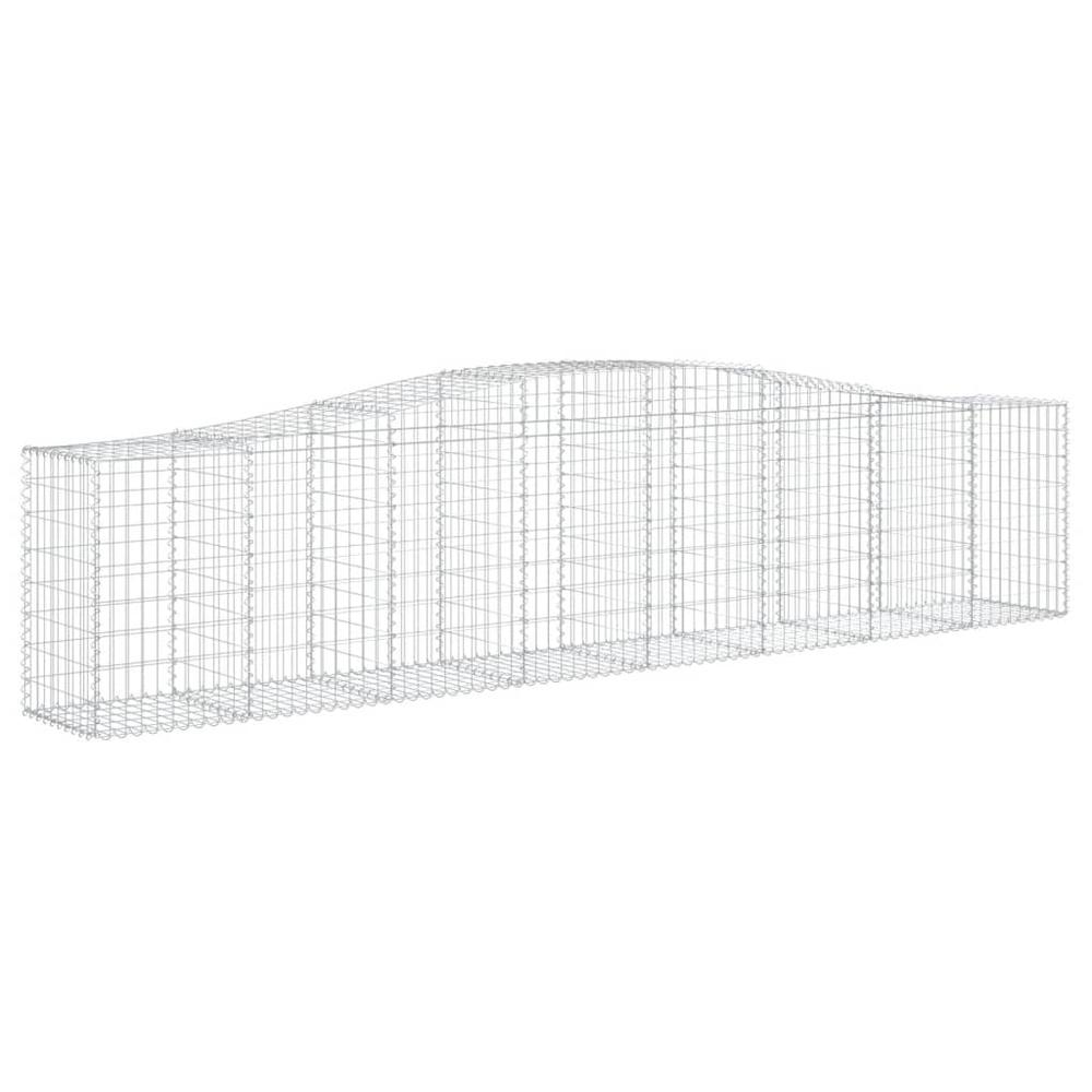 Arched Gabion Baskets 2 pcs 157.5"x19.7"x31.5"/39.4" Galvanized Iron