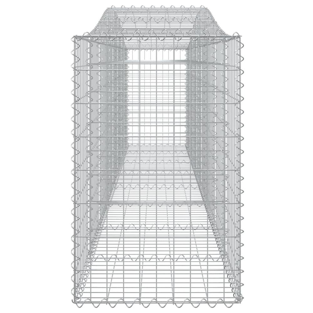 Arched Gabion Baskets 2 pcs 157.5"x19.7"x31.5"/39.4" Galvanized Iron