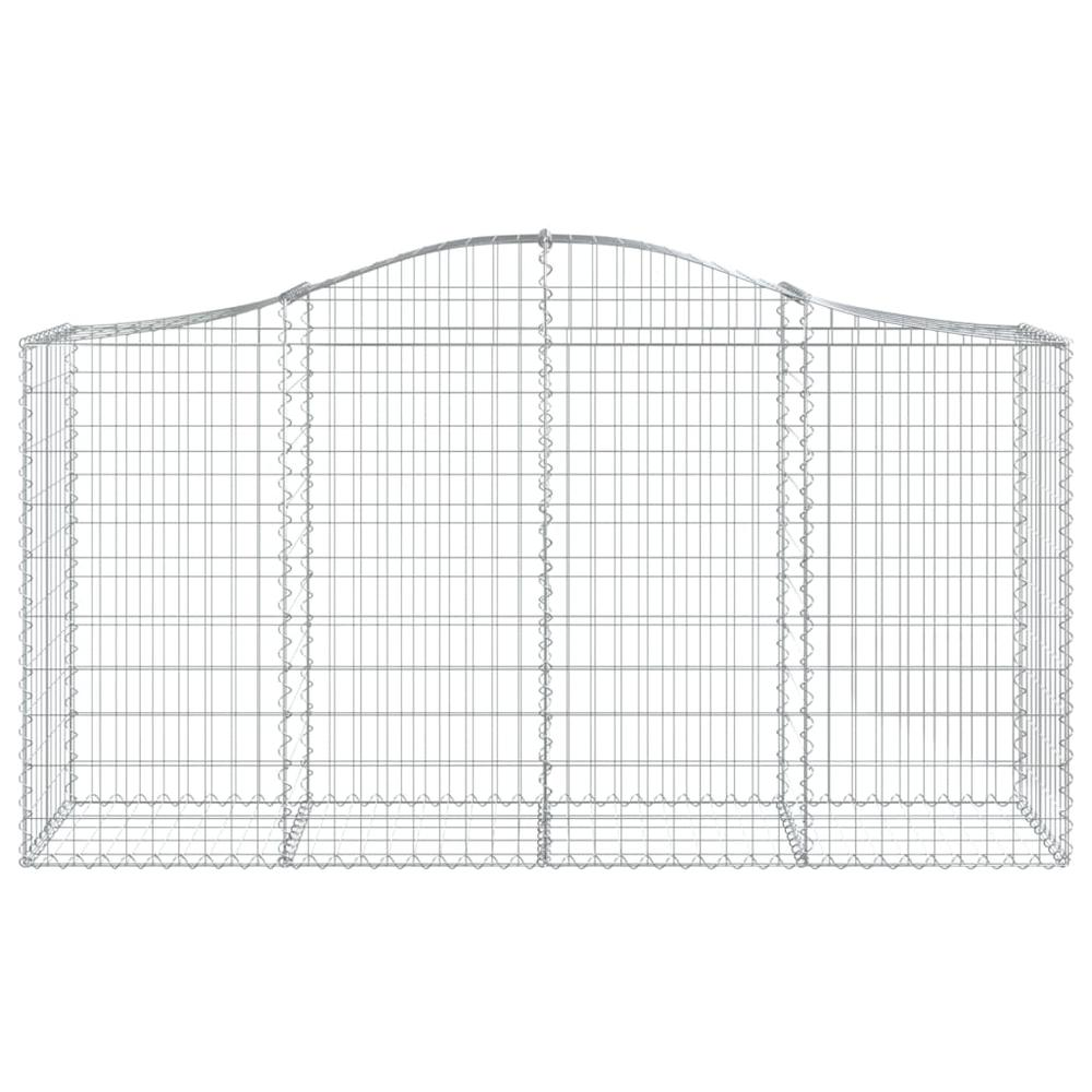 Arched Gabion Baskets 2 pcs 78.7"x19.7"x39.4"/47.2" Galvanized Iron