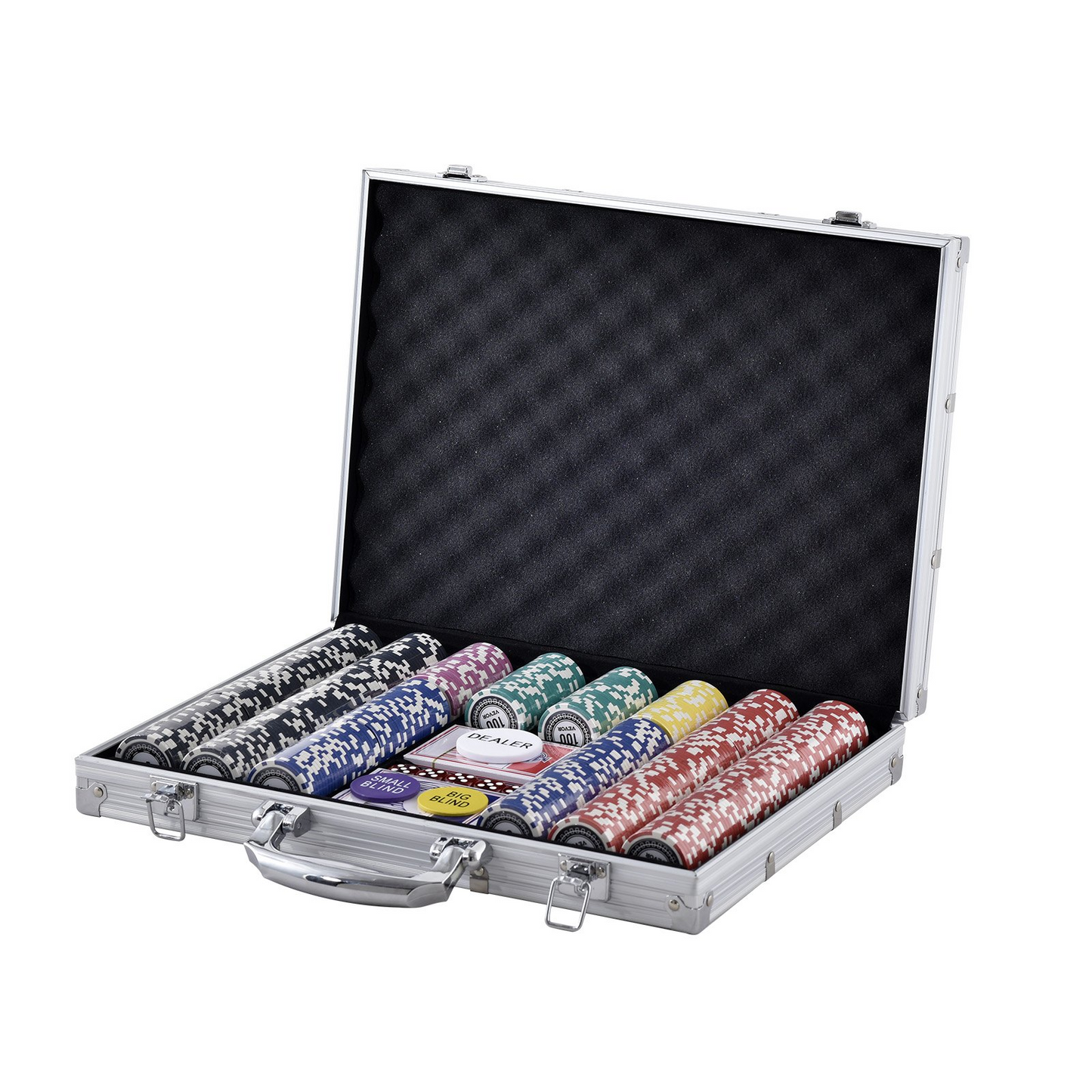 VEVOR Poker Chip Set, 500-Piece Poker Set, Complete Poker Playing Game Set with Aluminum Carrying  Case, 11.5 Gram Casino Chips, Cards, Buttons and Dices, for Texas Hold'em, Blackjack, Gambling