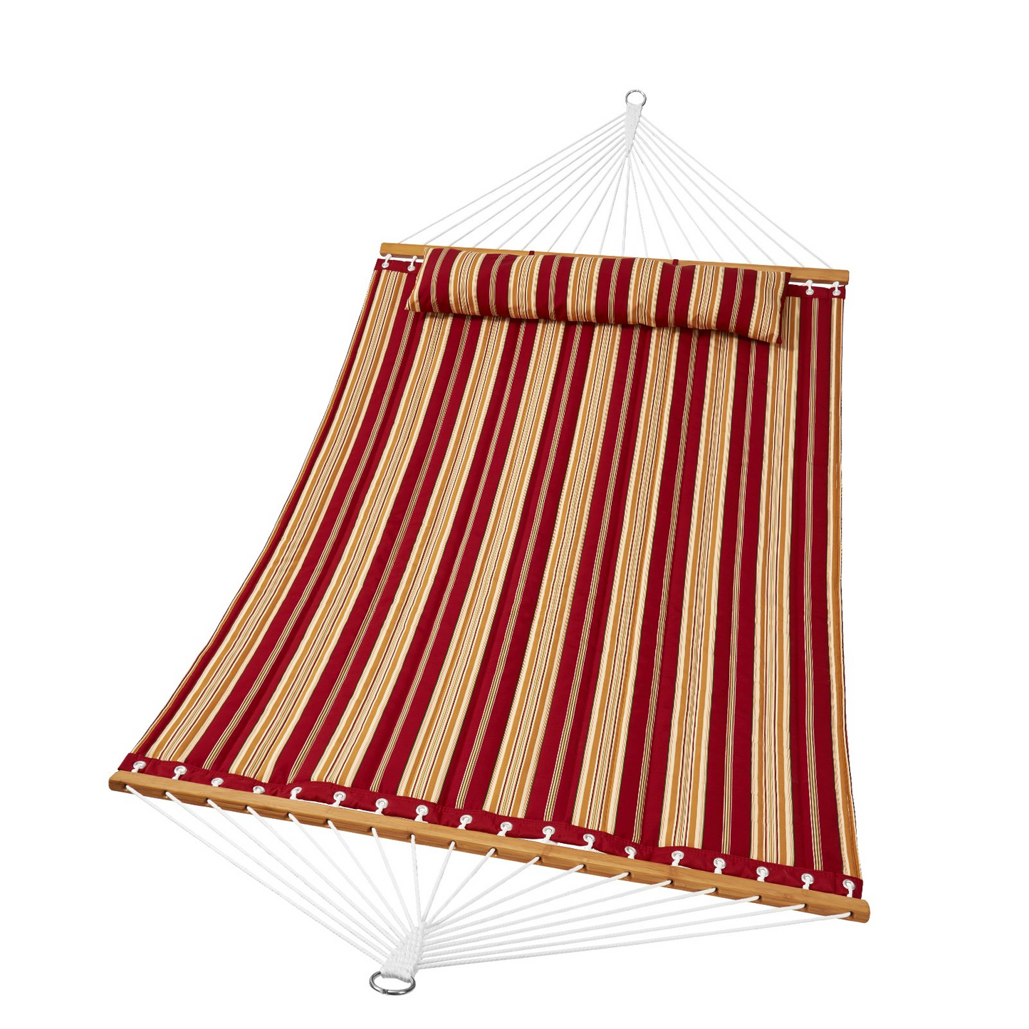 VEVOR Double Quilted Fabric Hammock with Hardwood Spreader Bar Detachable Pillow