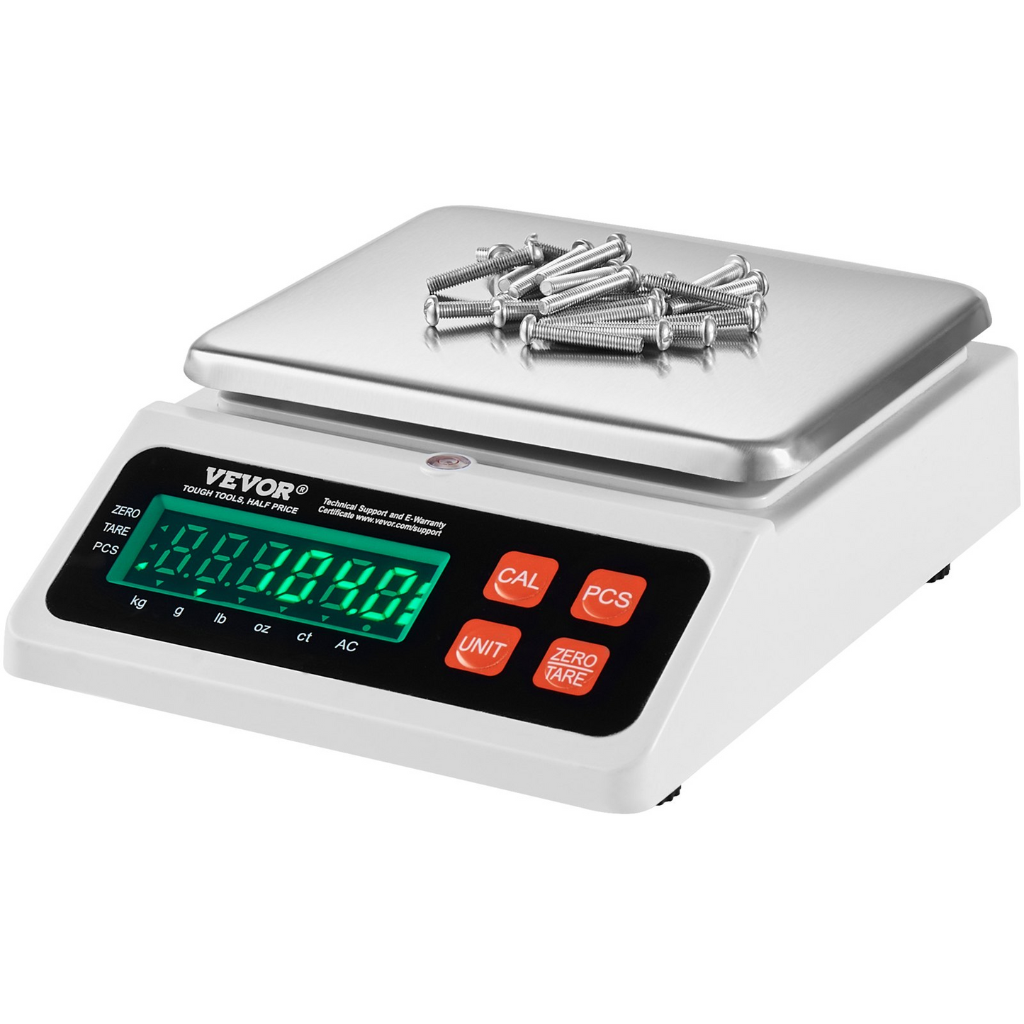 VEVOR Industrial Counting Scale, 10 kg x 0.1 g, Digital Scale for Parts and Coins, g/kg/lb/oz/ct Units, Electronic Gram Scale Inventory Counting Scale Kitchen Jewelry Counting Scale with LED Screen