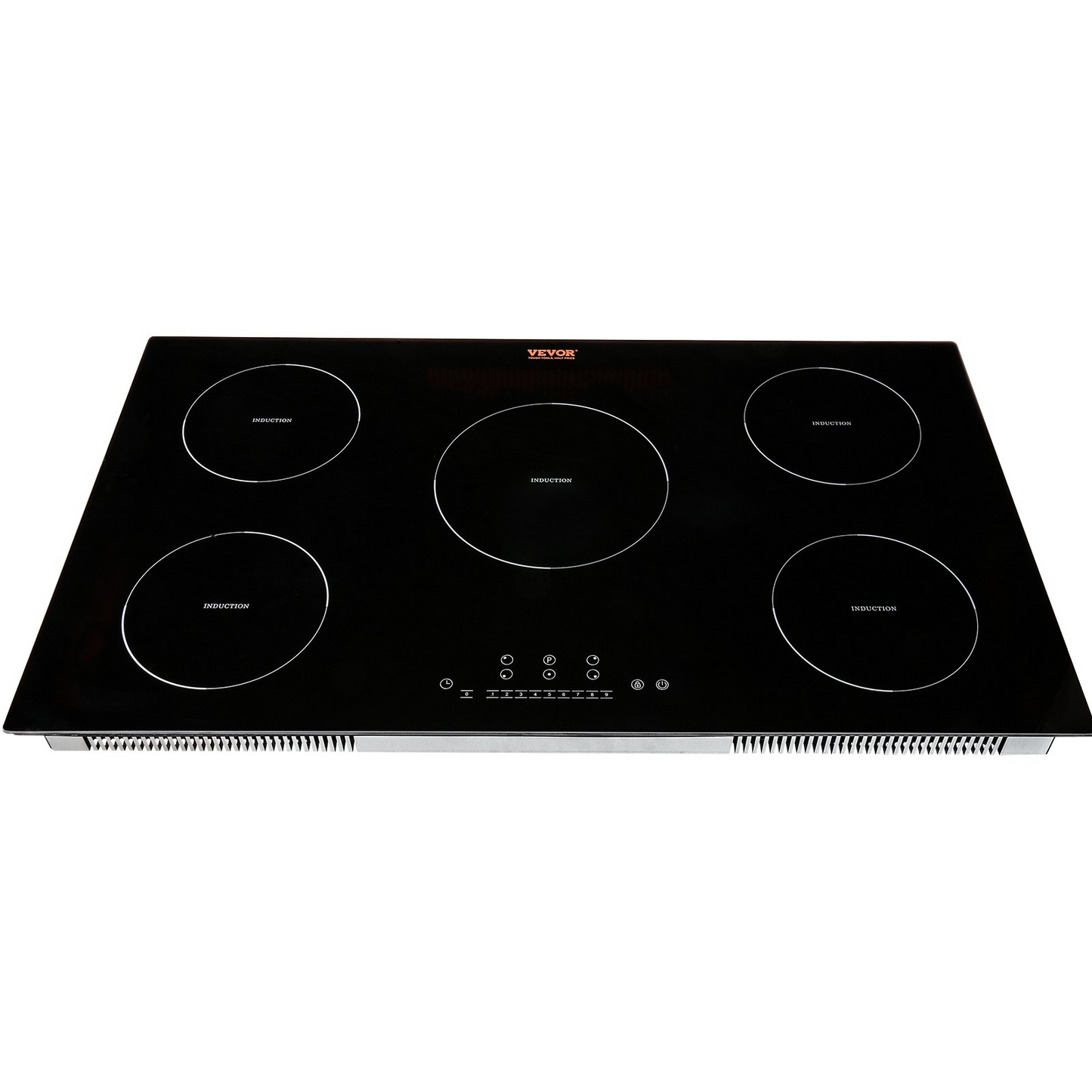 VEVOR Electric Cooktop, 5 Burners, 36'' Induction Stove Top, Built-in Magnetic Cooktop 9200W, 9 Heating Level Multifunctional Burner, LED Touch Screen w/ Child Lock & Over-Temperature Protection