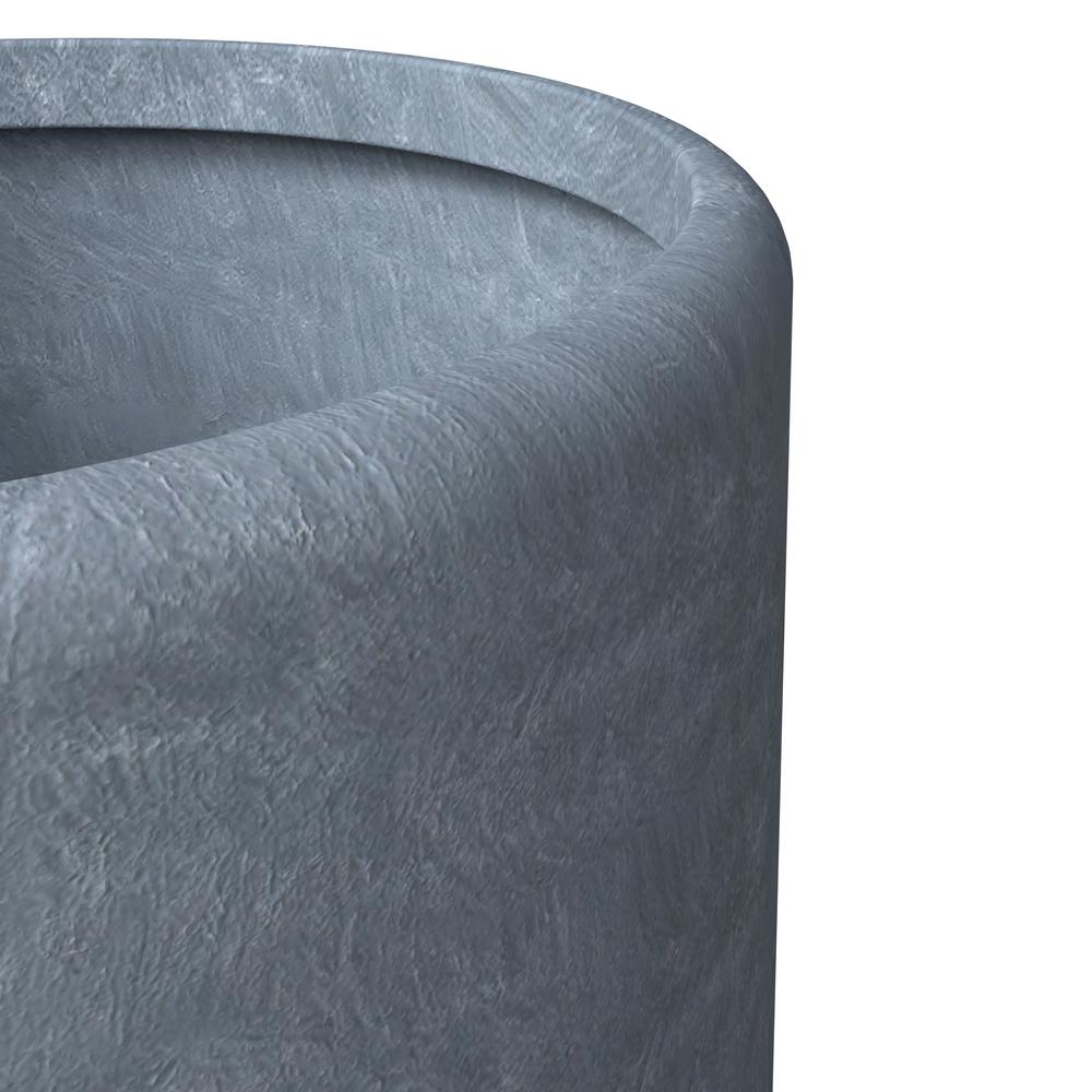 Poly Stone cylindrical Shape Planter in Aged Concrete 24" Dia, 26" High