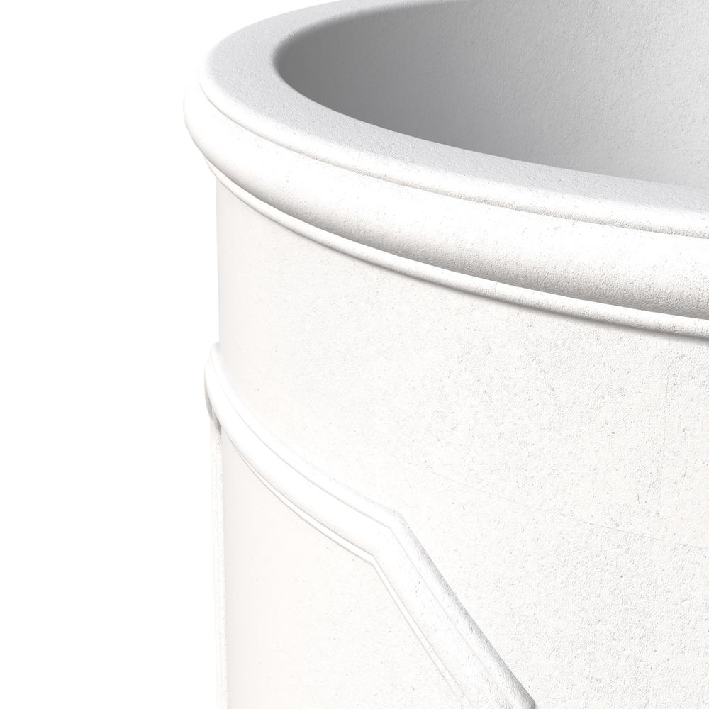 Meadow Series Fiber Stone Planter in White 17.7" Dia, 17.7" HIgh