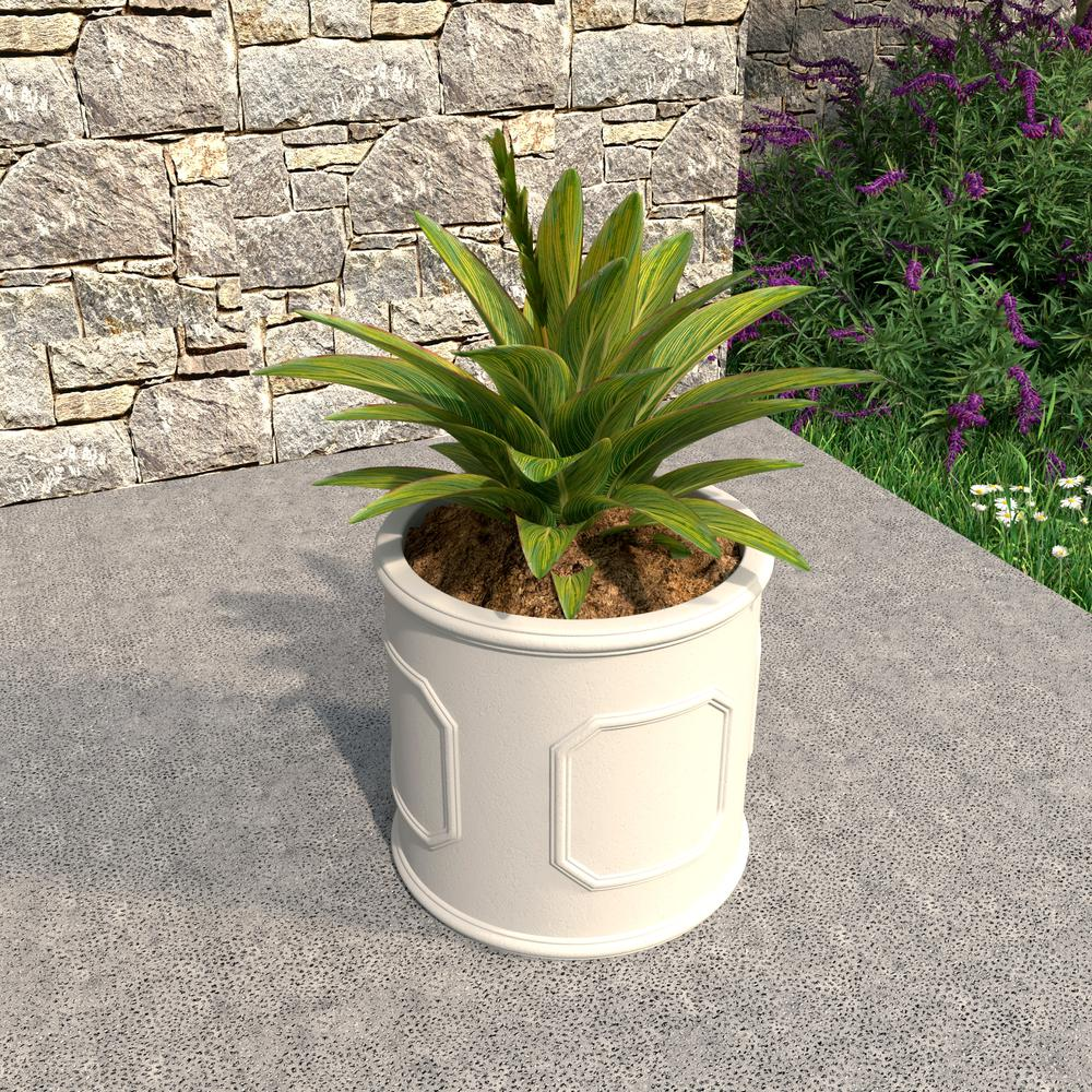 Meadow Series Fiber Stone Planter in White 17.7" Dia, 17.7" HIgh