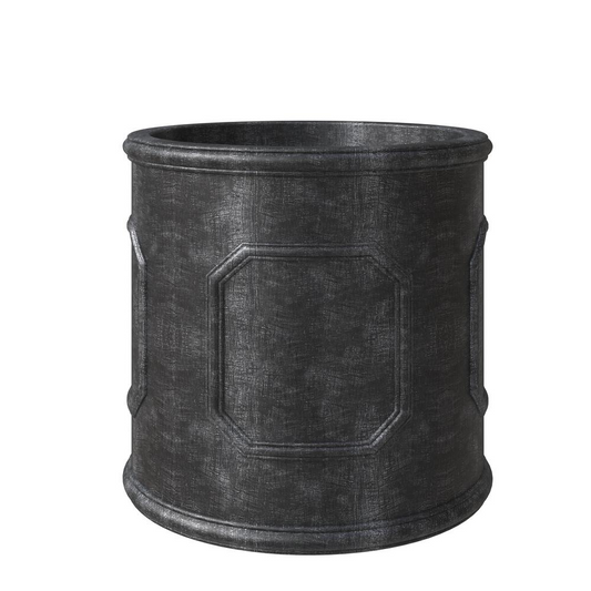 Meadow Series Fiber Stone Planter in Black 21.7" Dia, 21.7" HIgh