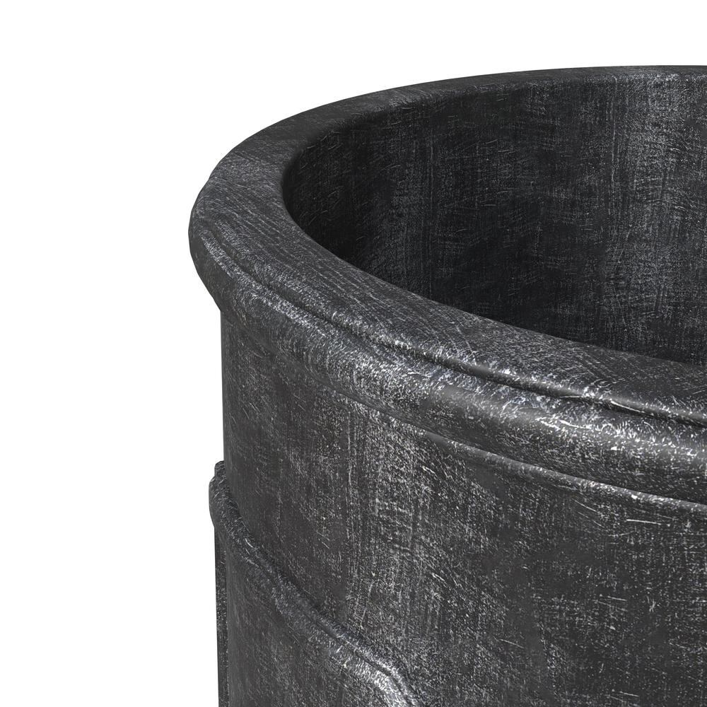 Meadow Series Fiber Stone Planter in Black 21.7" Dia, 21.7" HIgh