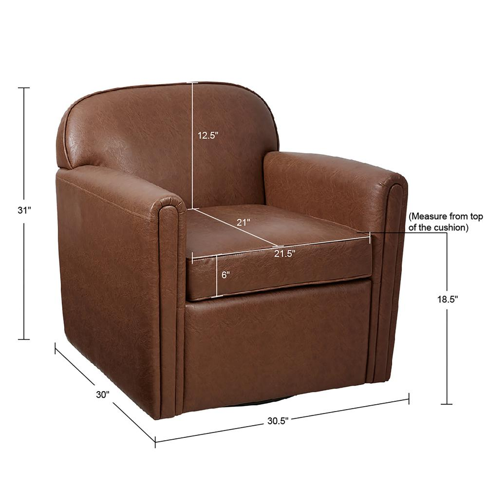 Faux Leather 360 Degree Swivel Arm Chair