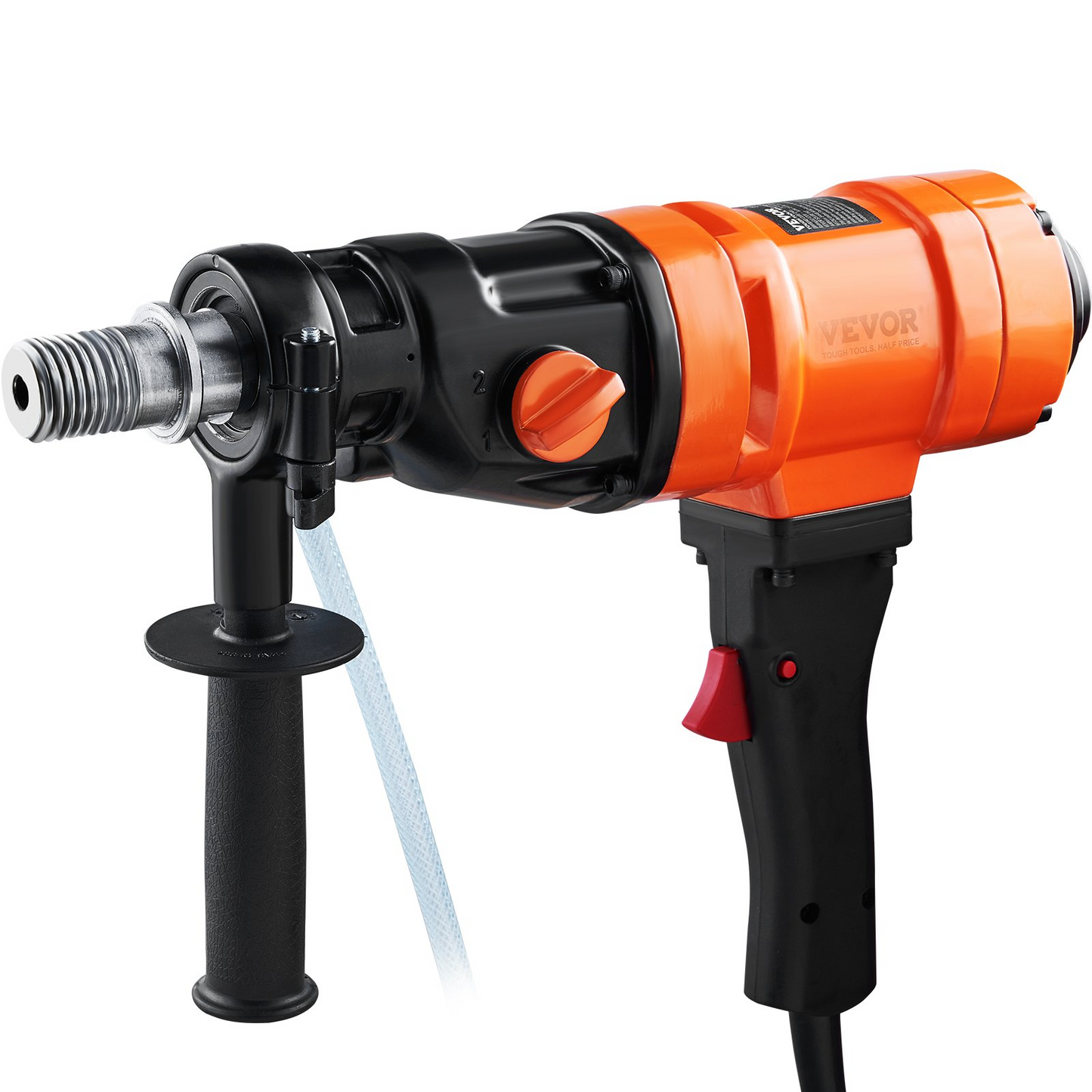 VEVOR Diamond Core Drilling Machine, 4in Handheld Wet Concrete Core Drill Rig, 1100-2400RPM Two Speed & 1-1/4" Thread & 2 Bubble Levels, 3-4in Drilling Diameter for Concrete Brick Block Stone, 1500W