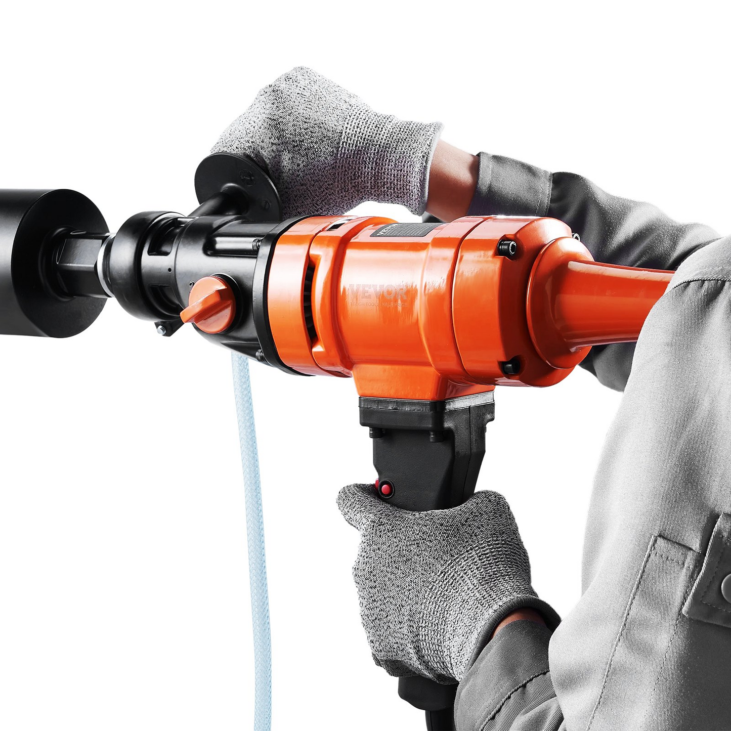 VEVOR Diamond Core Drilling Machine, 4in Handheld Wet Concrete Core Drill Rig, 1100-2400RPM Two Speed & 1-1/4" Thread & 2 Bubble Levels, 3-4in Drilling Diameter for Concrete Brick Block Stone, 1500W