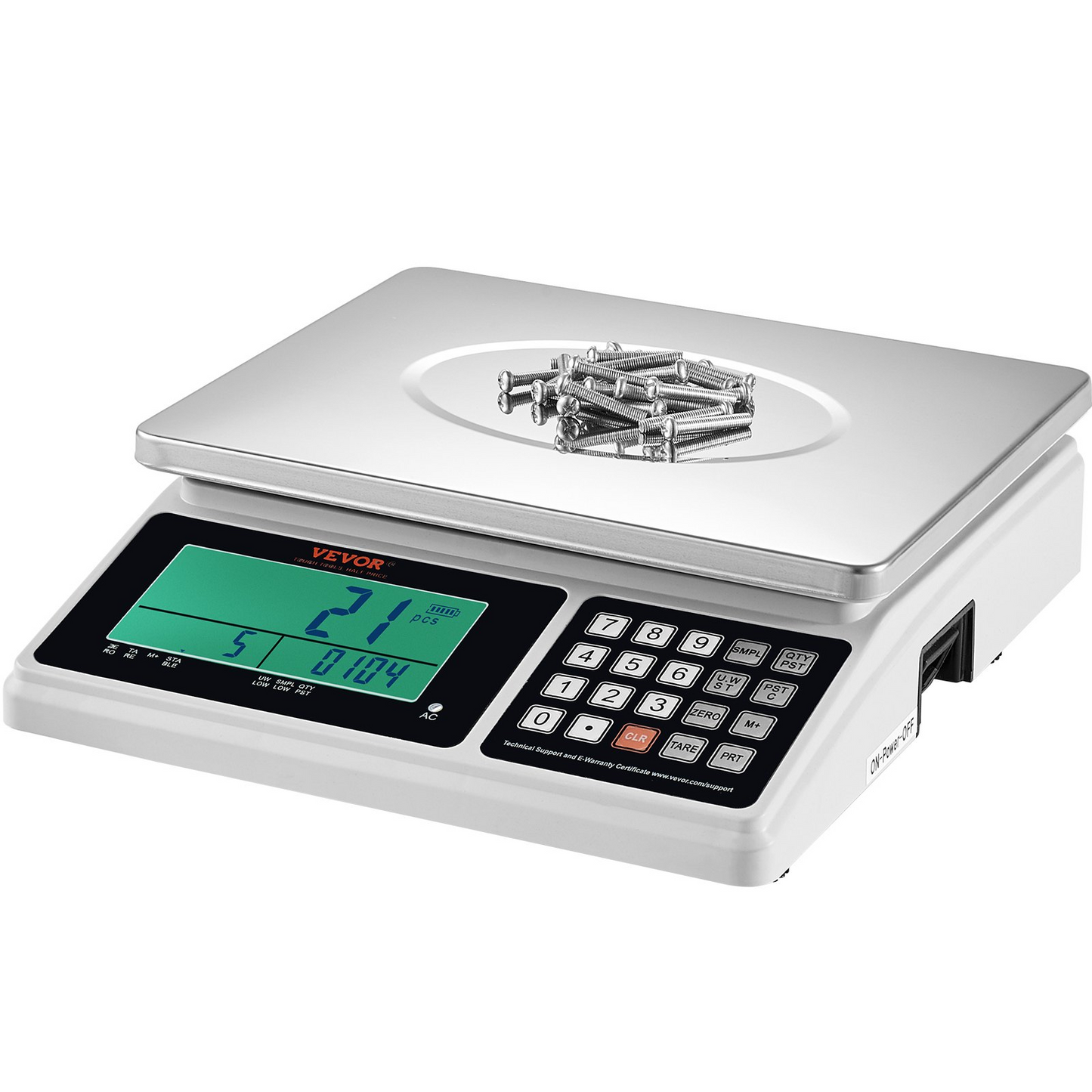 VEVOR Industrial Counting Scale, 30 kg x 1 g, Digital Scale for Parts and Coins, g/kg/lb Units, Electronic Gram Scale Inventory Counting Scale Kitchen Jewelry Scale with RS232 Port and LCD Screen