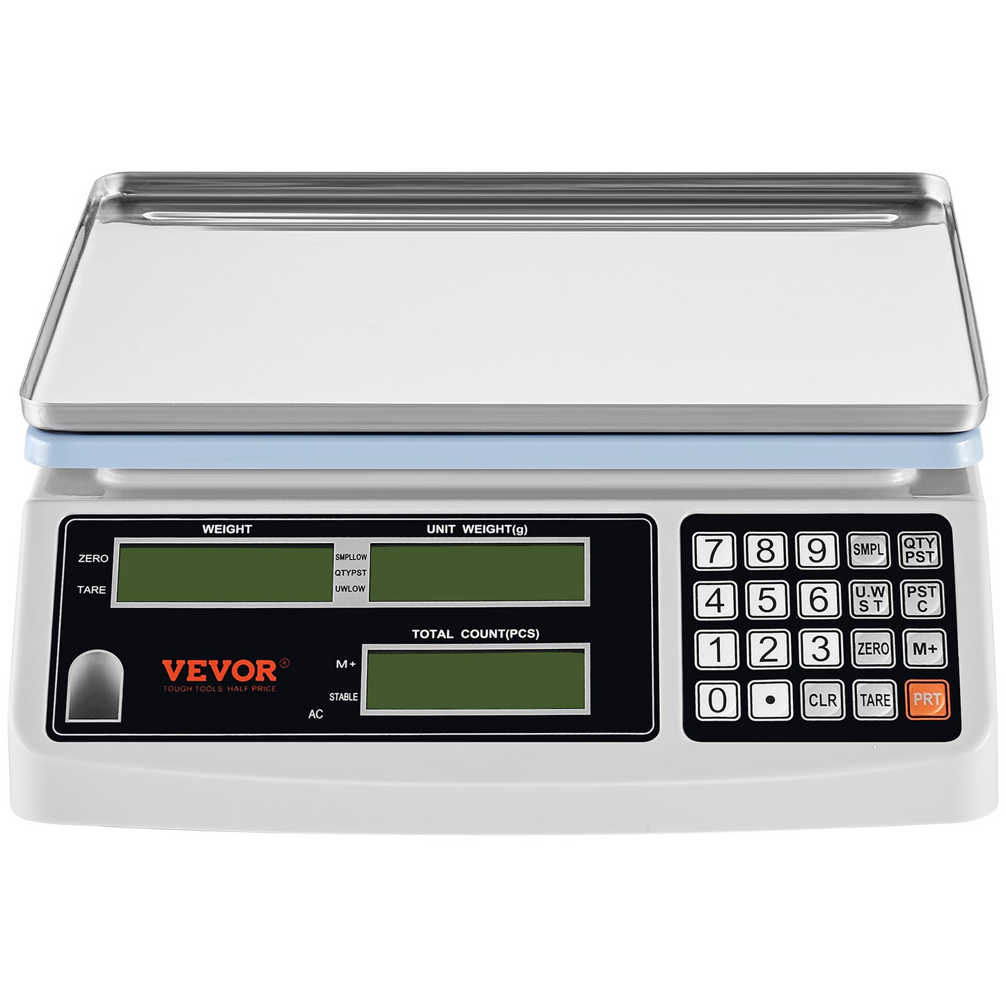 VEVOR Industrial Counting Scale, 15 kg x 0.5 g, Digital Scale for Parts and Coins, g/kg/lb Units, Electronic Gram Scale Inventory Counting Scale Kitchen Jewelry Scale with RS232 Port and 3 LCD Screens