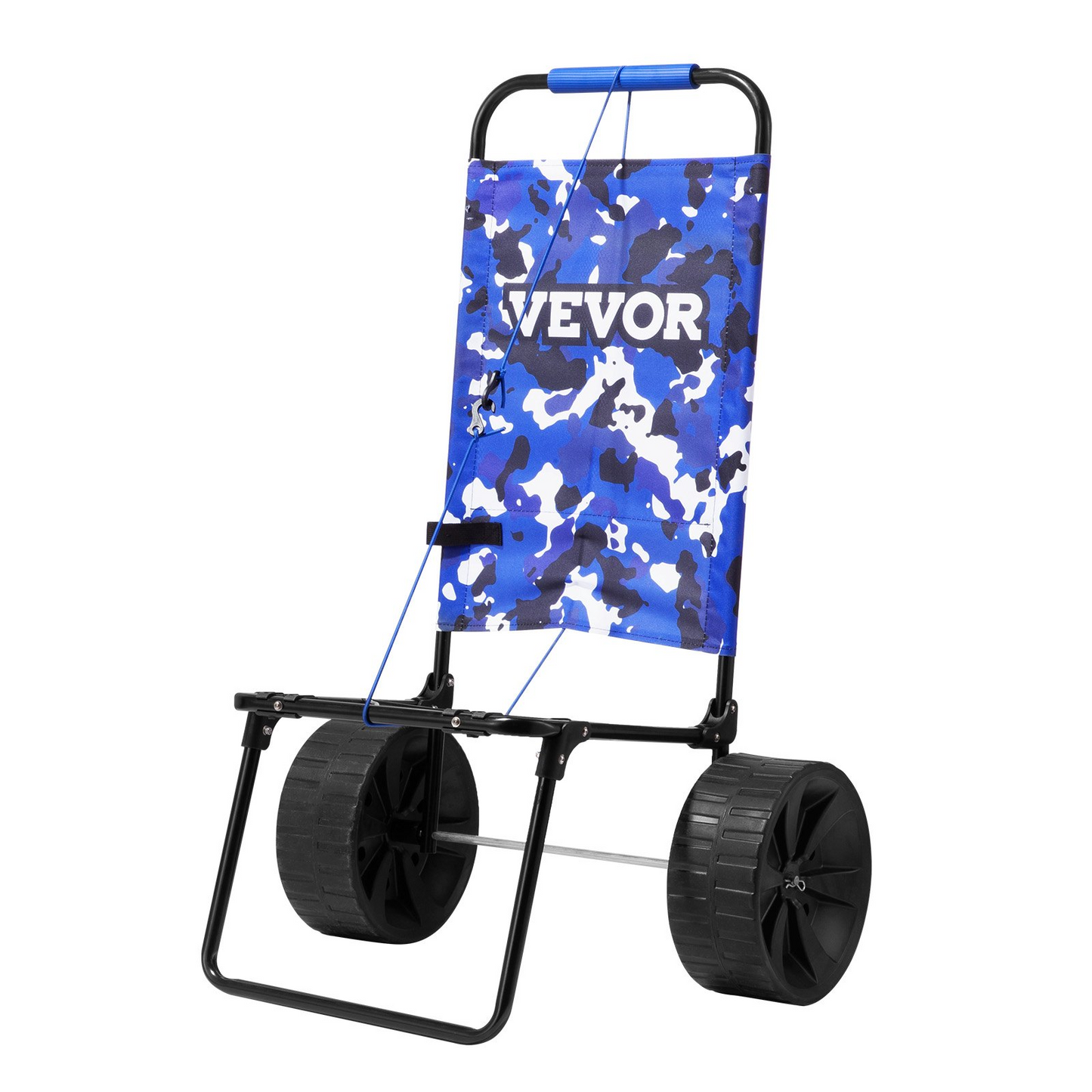 VEVOR Beach Dolly with Big Wheels for Sand, 15.4" x 15.7" Cargo Deck, w/ 10" PE Solid Wheels, 69LBS Loading Capacity Folding Sand Cart, Heavy Duty Cart for Picnic, Camping, Fishing, Beach, Gardening