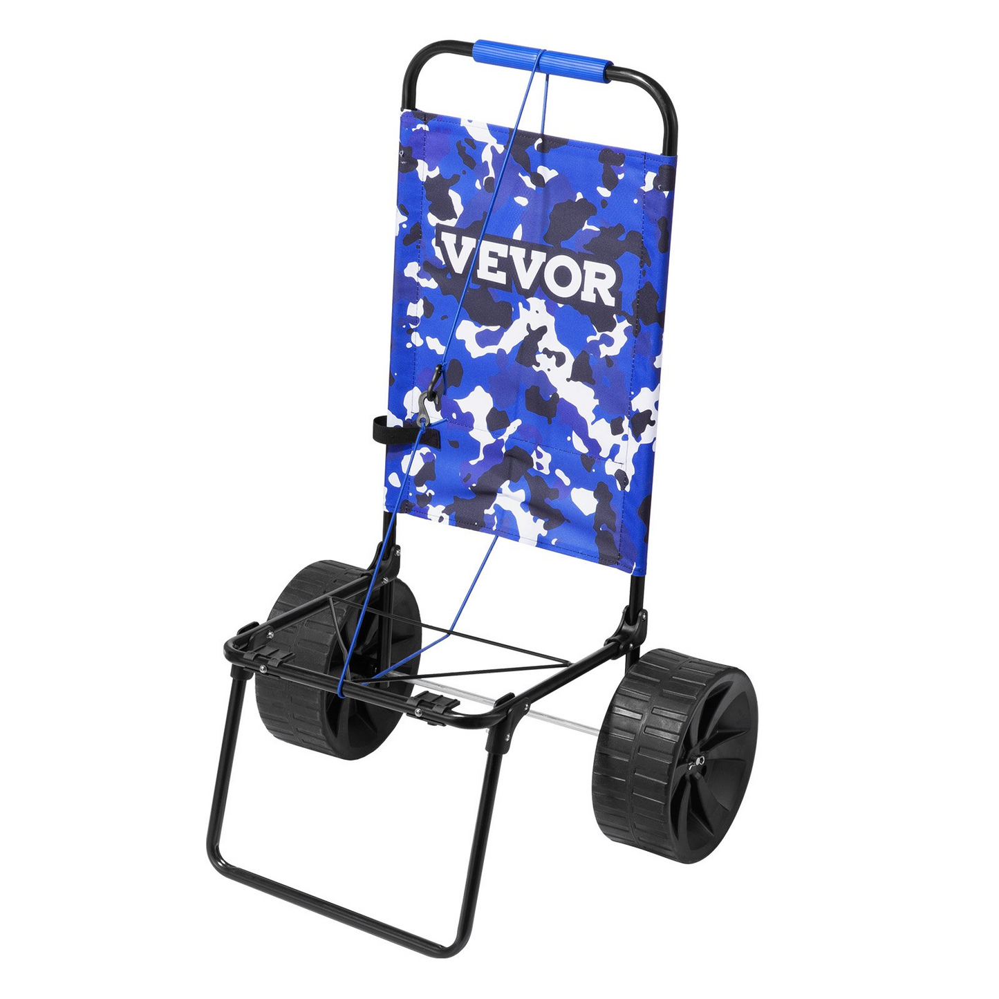 VEVOR Beach Dolly with Big Wheels for Sand, 15.4" x 15.7" Cargo Deck, w/ 10" PE Solid Wheels, 69LBS Loading Capacity Folding Sand Cart, Heavy Duty Cart for Picnic, Camping, Fishing, Beach, Gardening