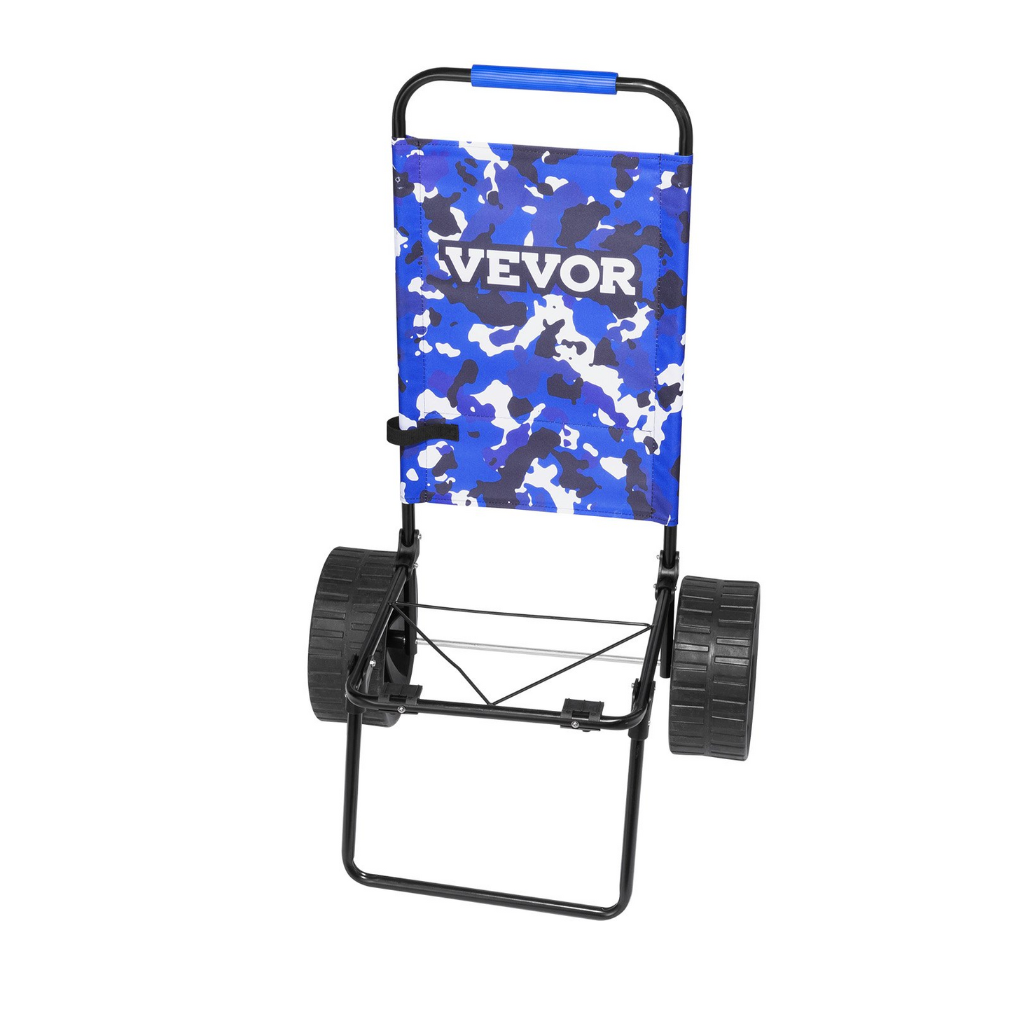 VEVOR Beach Dolly with Big Wheels for Sand, 15.4" x 15.7" Cargo Deck, w/ 10" PE Solid Wheels, 69LBS Loading Capacity Folding Sand Cart, Heavy Duty Cart for Picnic, Camping, Fishing, Beach, Gardening