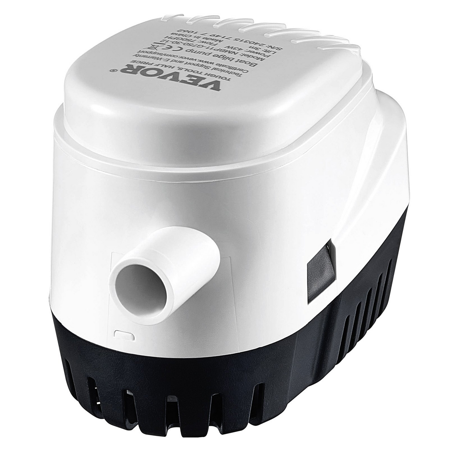 VEVOR Bilge Pump, 750GPH 12V Automatic Submersible Boat Bilge Water Pump with Float Switch, 0.7" Outlet Diameter, Small Boat Bilge Pump, Marine Electric Bilge Pump for Boats, Ponds, Pools, Basements