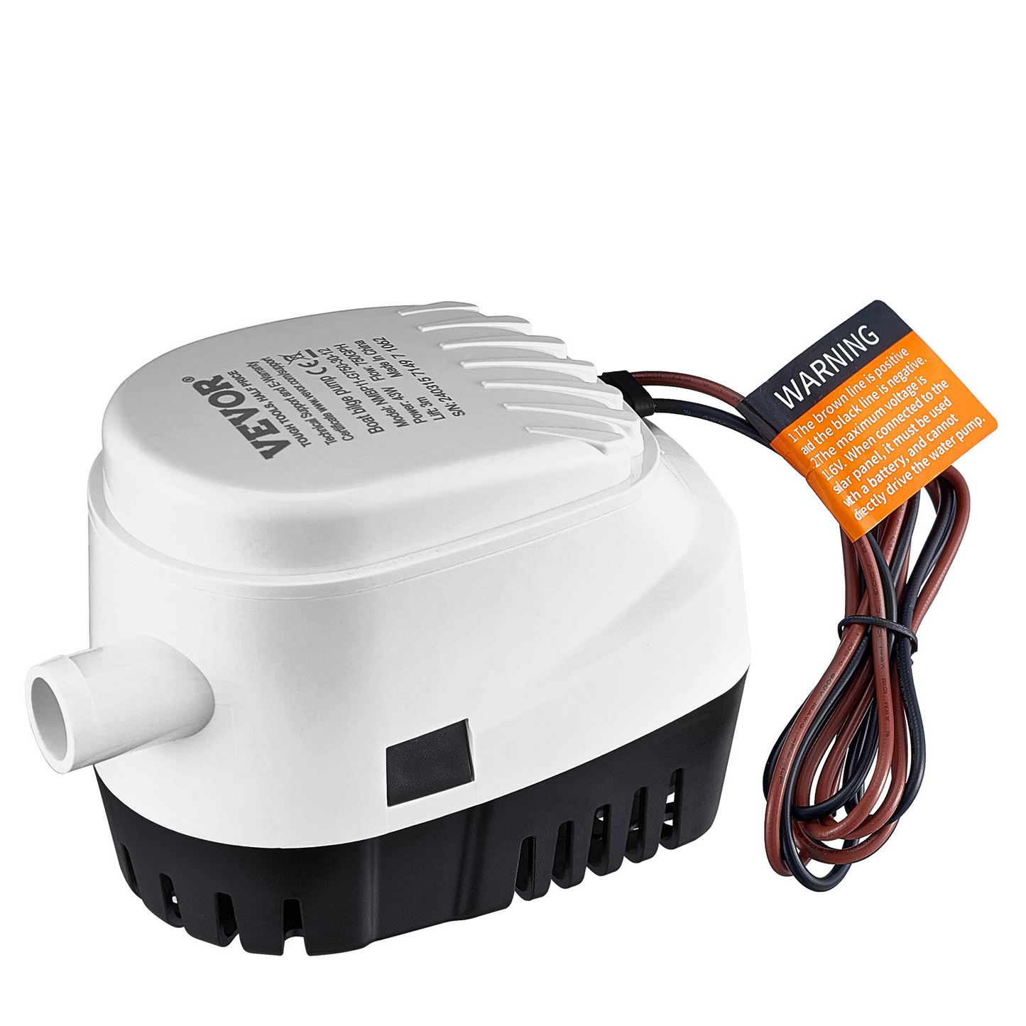 VEVOR Bilge Pump, 750GPH 12V Automatic Submersible Boat Bilge Water Pump with Float Switch, 0.7" Outlet Diameter, Small Boat Bilge Pump, Marine Electric Bilge Pump for Boats, Ponds, Pools, Basements