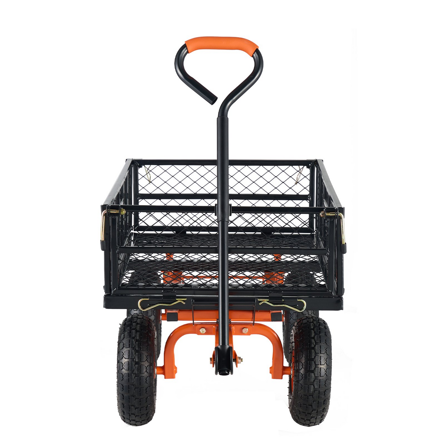 VEVOR Dump Cart, Metal Garden Dump Cart with Easy to Assemble Frame, Dump Wagon with 2-in-1 Convertible Handle, Utility Wheelbarrow 880 lbs Capacity, 10 inch Tires