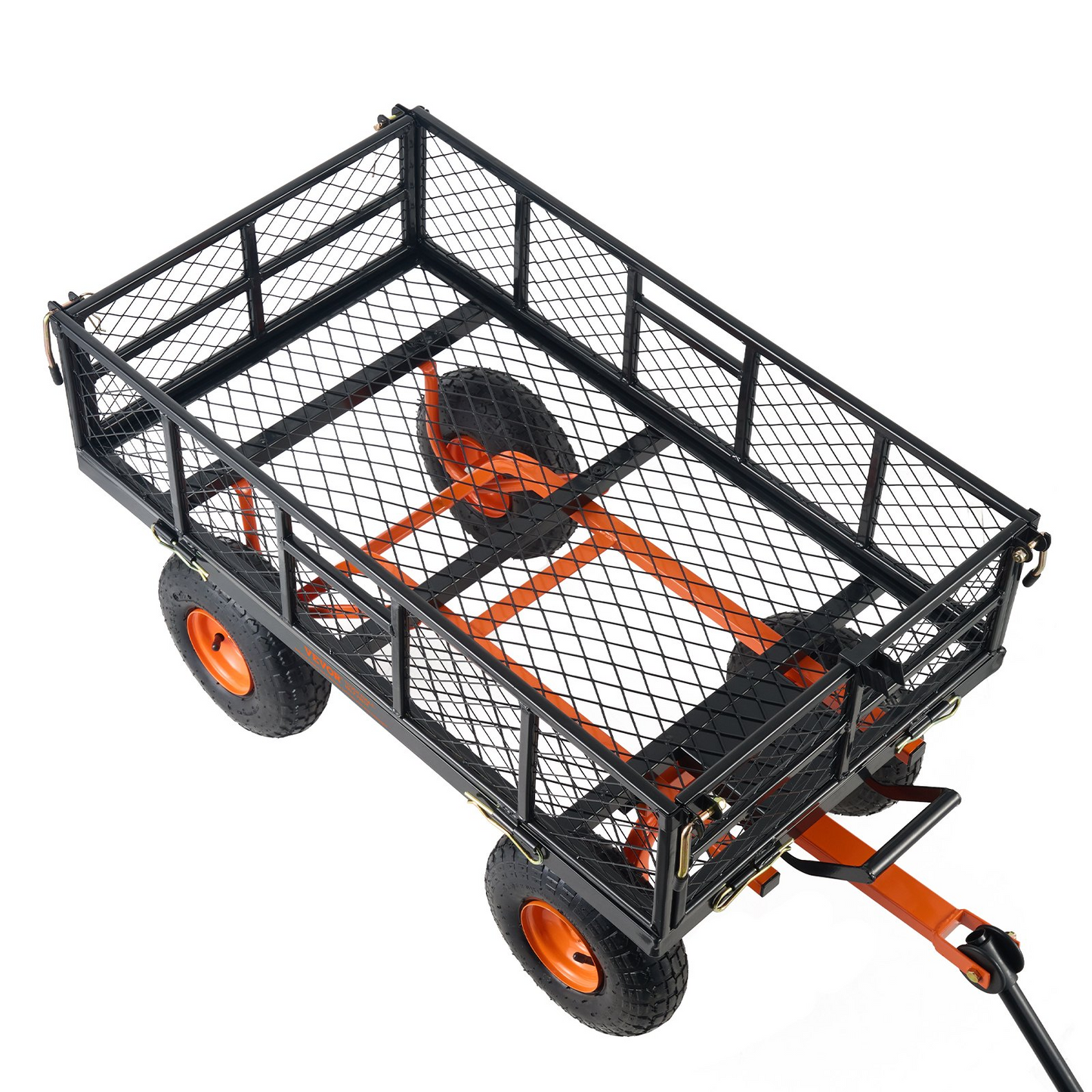 VEVOR Dump Cart, Metal Garden Dump Cart with Easy to Assemble Frame, Dump Wagon with 2-in-1 Convertible Handle, Utility Wheelbarrow 880 lbs Capacity, 10 inch Tires