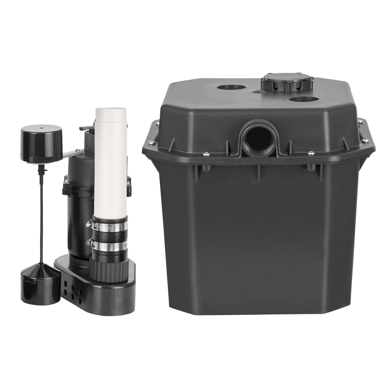 VEVOR Utility Sink Pump, 1/3 HP, 120-Volt, 2900 GPH Flow, 25 ft Head, Under-Sink Sump Pump System with 6 Gallon Basin, Automatic Utility/Laundry Sink Pump, Drain Pump with 1-1/2" NPT Outlet, Black