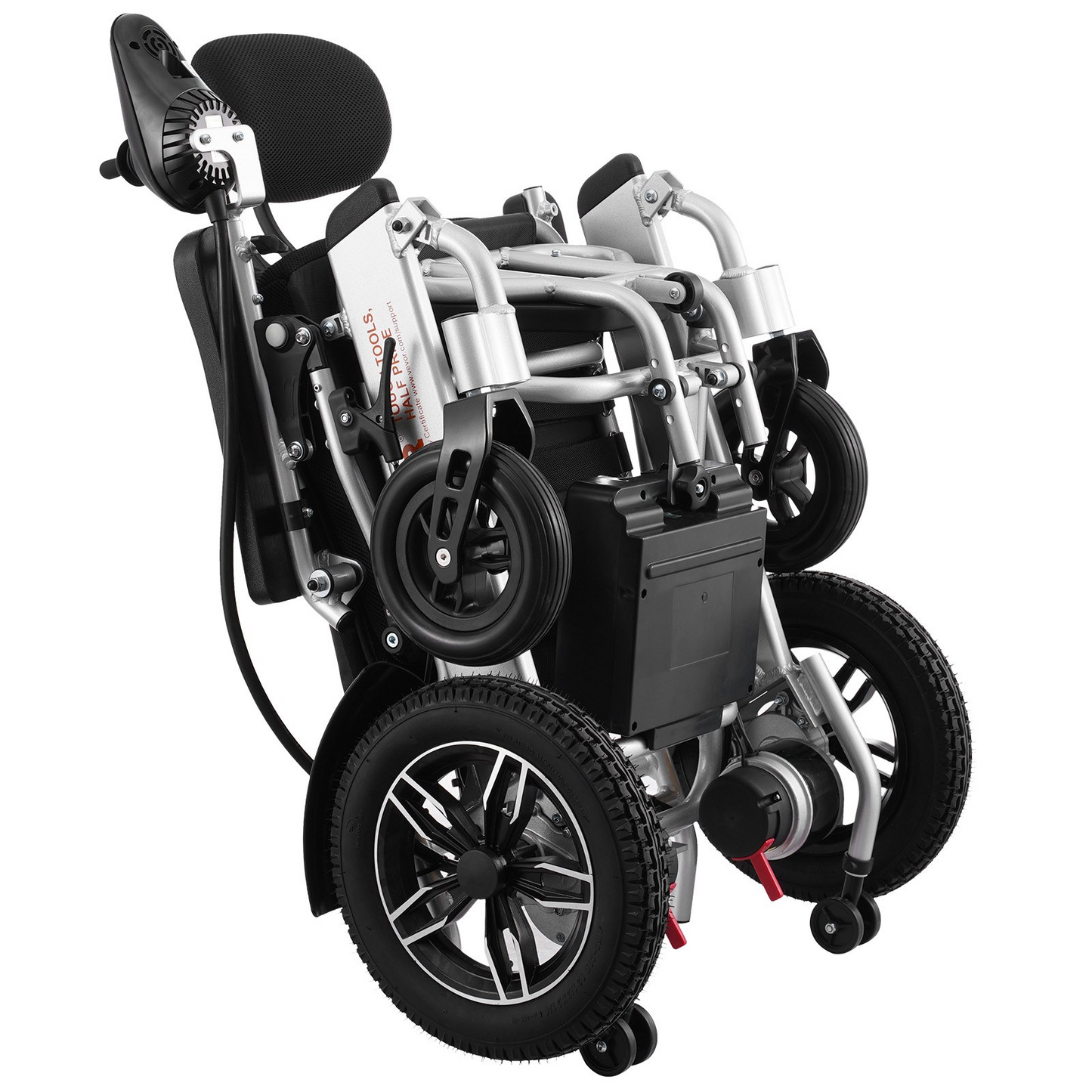 VEVOR Electric Wheelchair for Adults Seniors, 300 lbs Weight Capacity, 17.7 in Width Lightweight Foldable Motorized Power Wheelchairs, Long Range All Terrain Aluminum Alloy Chair, Adjustable Backrest