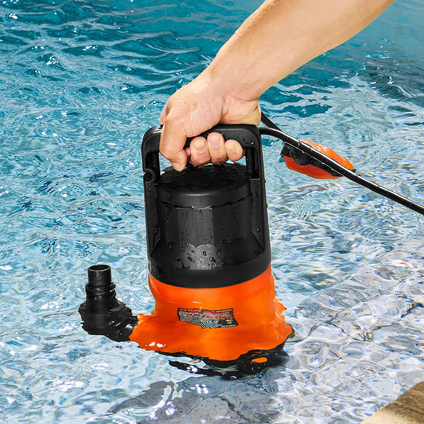 VEVOR Utility Pump, 1 HP, 4000 GPH High Flow, 31 ft Head, Sump Pump Submersible Water Pump Portable Utility Pump with 10 ft Long Power Cord for Draining Water from Swimming Pool Garden Pond Basement