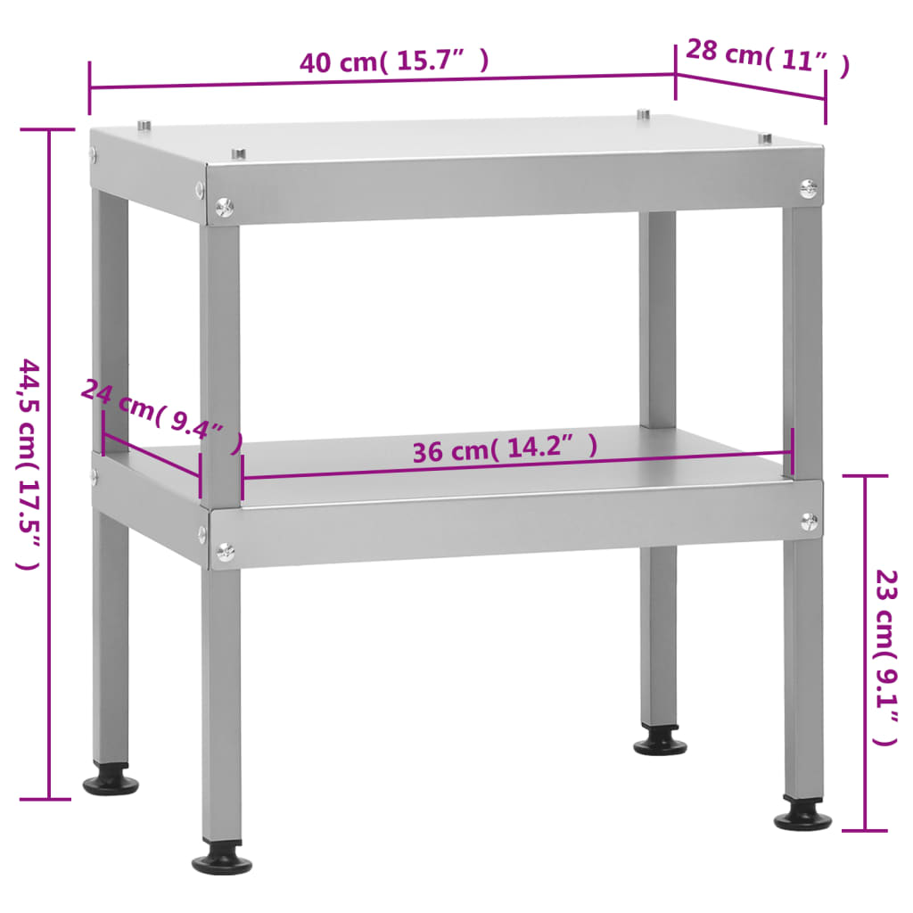 vidaXL Table for Oven Smoker 15.7"x11"x17.5" Galvanized Steel