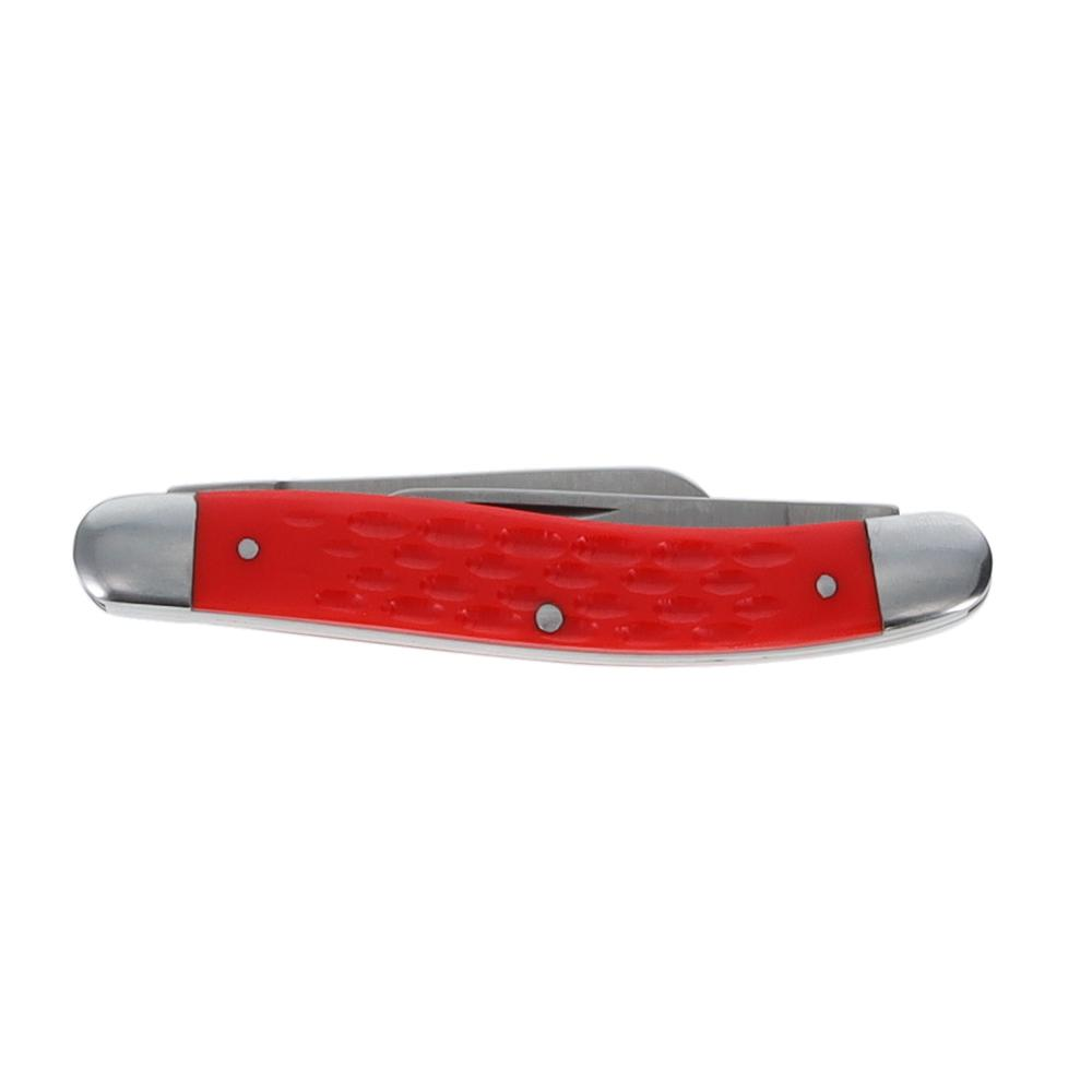 Scipio 3-Blade Stockman Pocket Knife FCC0001JRD - 3.5-Inch Folding Knife Multi-Blade Small Portable Knife - Red