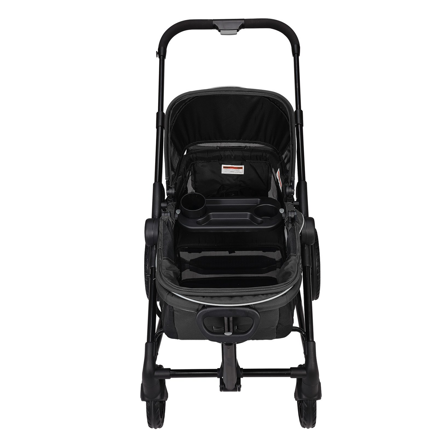 VEVOR All-Terrain Stroller Wagon, 2 Seats Foldable Expedition 2-in-1 Collapsible Wagon Stroller, Includes Canopy, Parent Organizer, Snack Tray & Cup Holders, 55lbs for Single Seat, Black