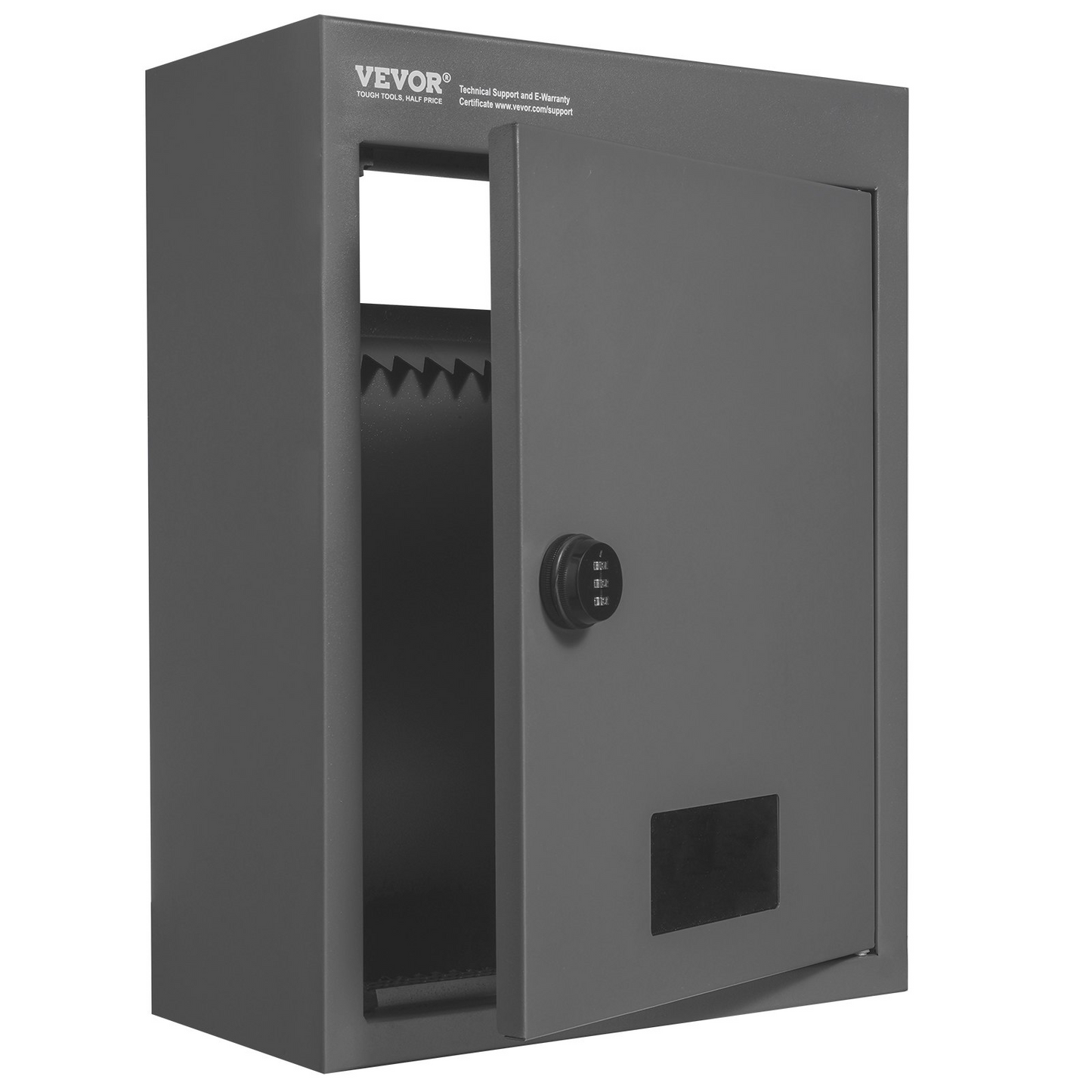 VEVOR Through The Wall Drop Box, Heavy Duty Steel Through the Wall Mailbox with 2.8-7.9" 13" Combination Lock, 12.5x6.3x16.9" Mail Drop Box, Dark Gray