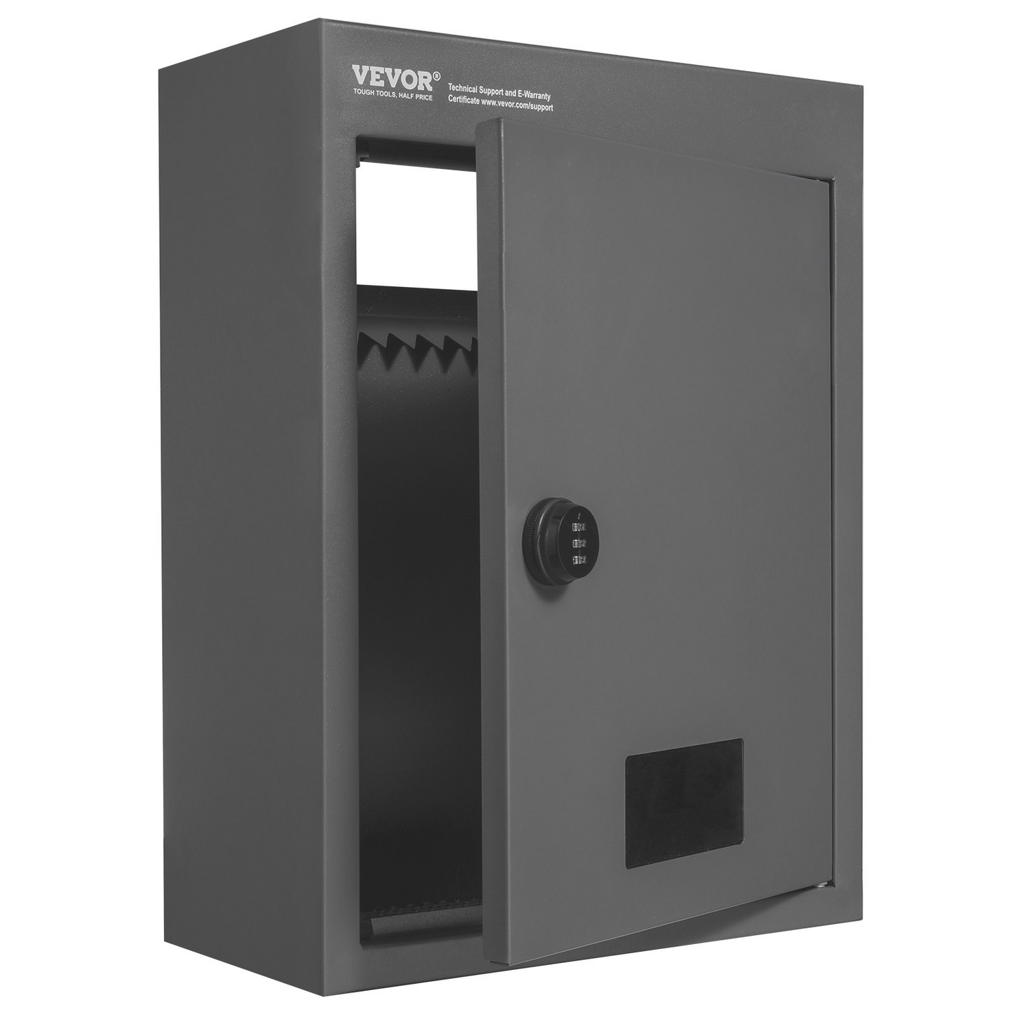 VEVOR Through The Wall Drop Box, Heavy Duty Steel Through the Wall Mailbox with 2.8-7.9" 13" Combination Lock, 12.5x6.3x16.9" Mail Drop Box, Dark Gray